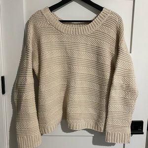 Ann Taylor LOFT chunky knit white sweater szM